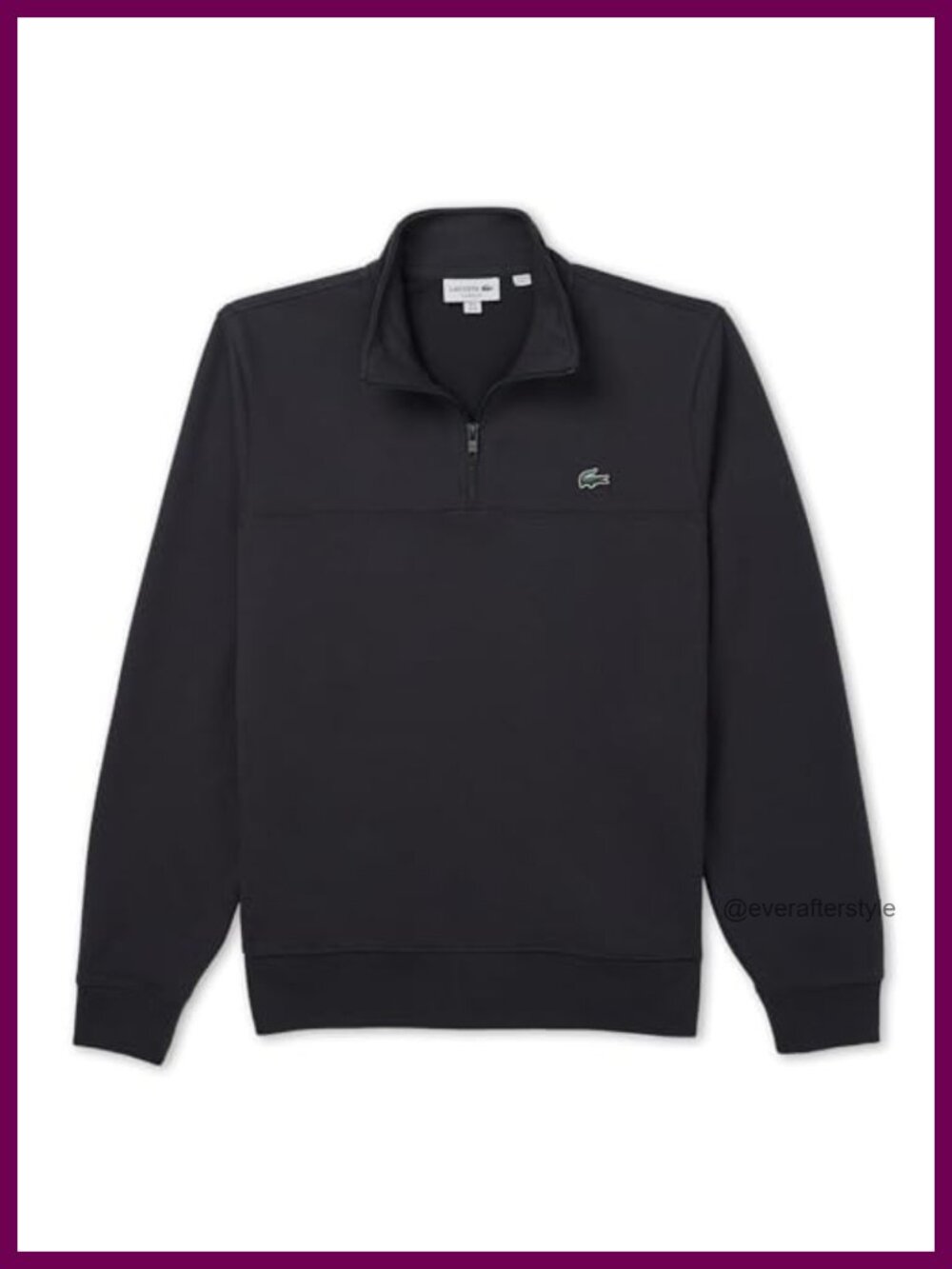 Lacoste Cotton Blend Zip Neck Sweatshirt Classic Fit Long Sleeve Men's